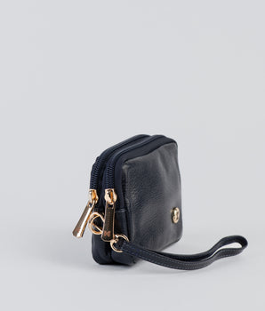 Double Mini Wrislet Purse Quilla - Dark Blue